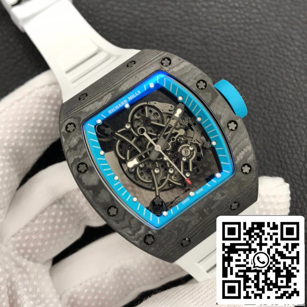 Richard Mille RM055 1:1 Mejor edición ZF Factory Esfera esqueleto de fibra de carbono