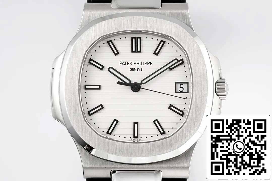 Patek Philippe Nautilus 5711 1:1 Mejor edición PPF Factory esfera blanca correa de caucho