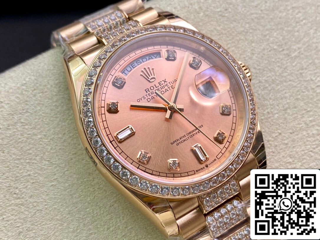 Rolex Day Date M128345RBR-0020 1:1 Best Edition EW Factory quadrante in oro rosa