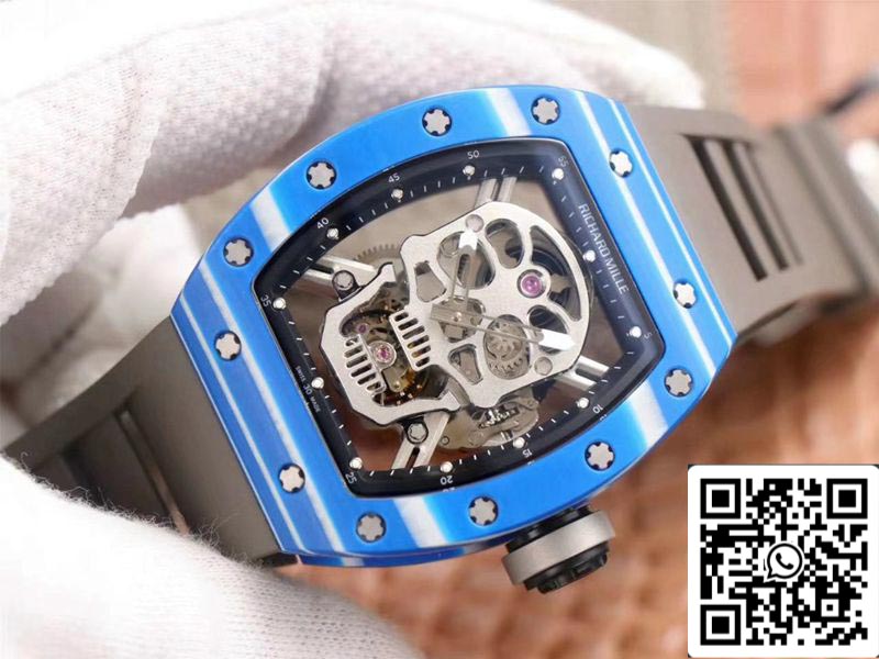 Richard Mille RM052-01 1:1 Mejor Edición JB Factory Tourbillon Suizo de Cerámica Azul