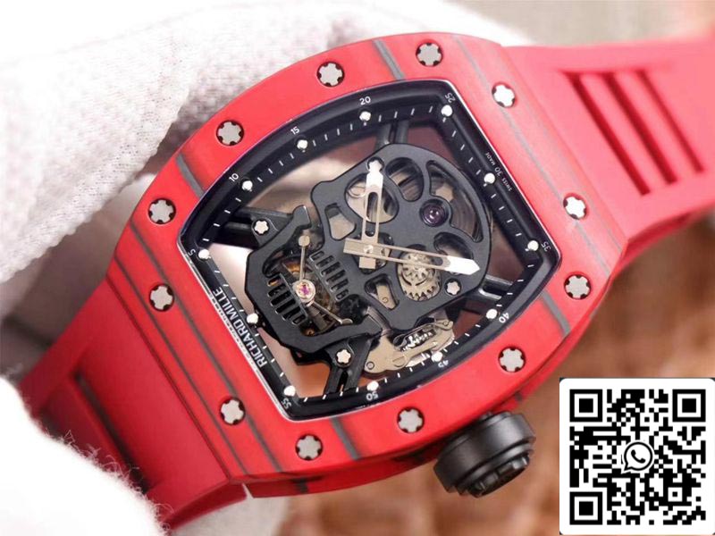 Richard Mille RM052-01 1:1 Best Edition JB Factory Tourbillon svizzero in ceramica rossa