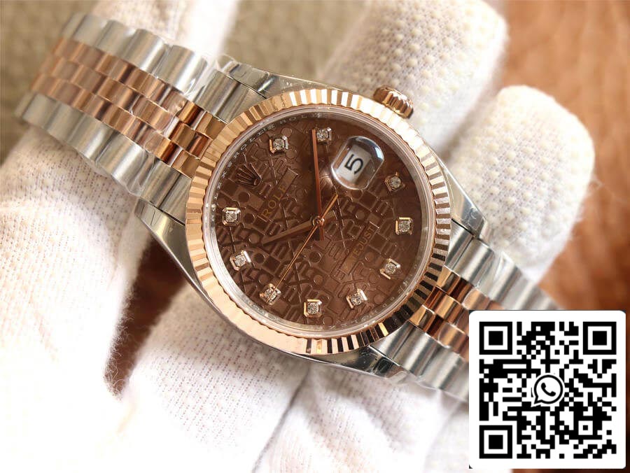 Rolex Datejust M126231-0025 1:1 Best Edition EW Factory quadrante color cioccolato oro rosa