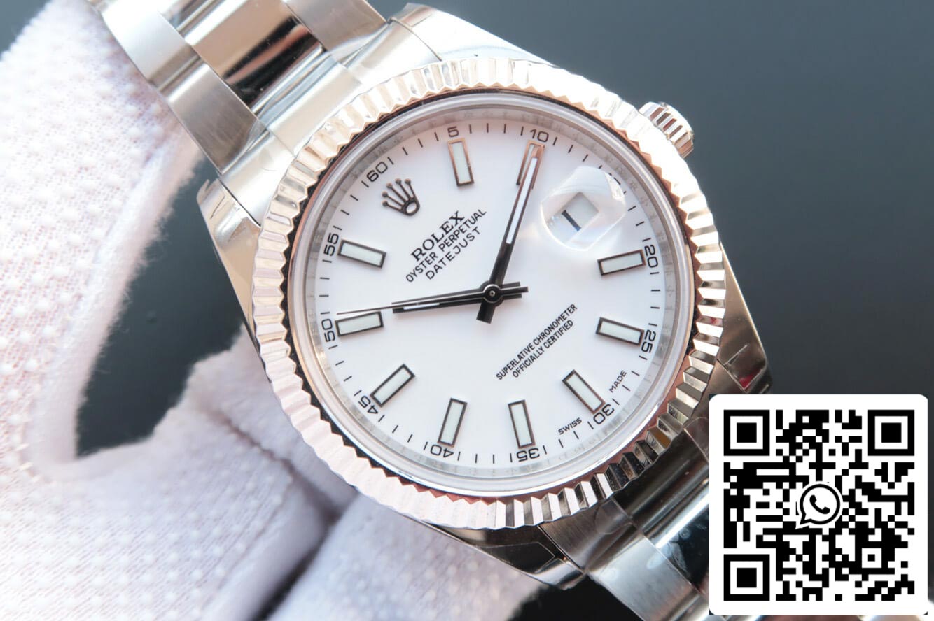 Rolex Datejust M126334-0009 1:1 Best Edition EW quadrante bianco di fabbrica