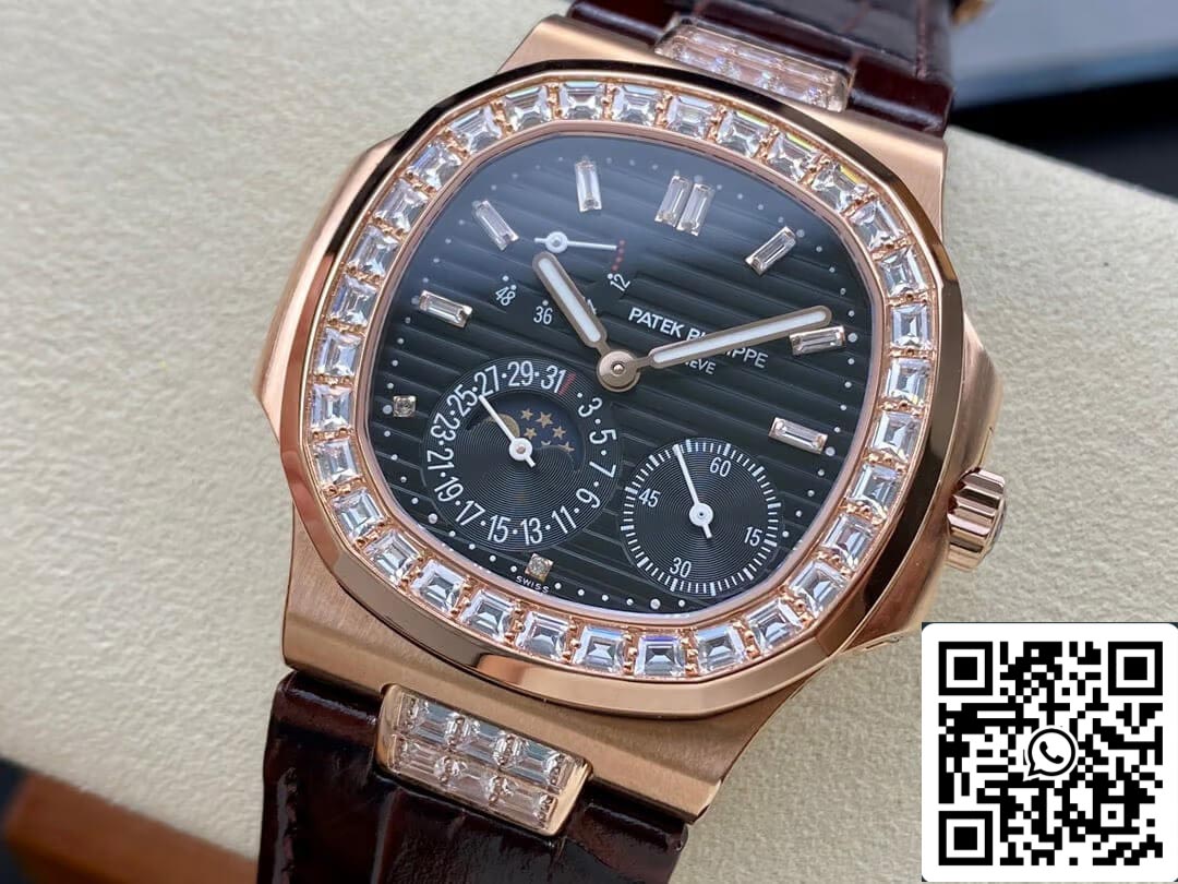 Patek Philippe Nautilus 5724R-001 1:1 Mejor edición GR Factory esfera negra