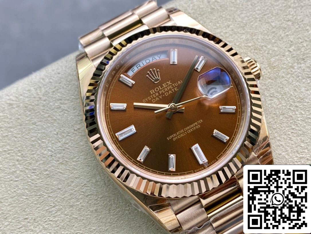 Rolex Day Date 228235 1:1 Best Edition EW Factory V2 quadrante marrone