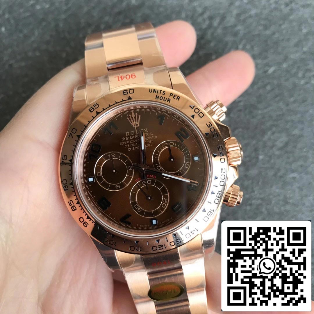 Rolex Daytona m116505-0011 1:1 Mejor edición Noob Factory esfera marrón