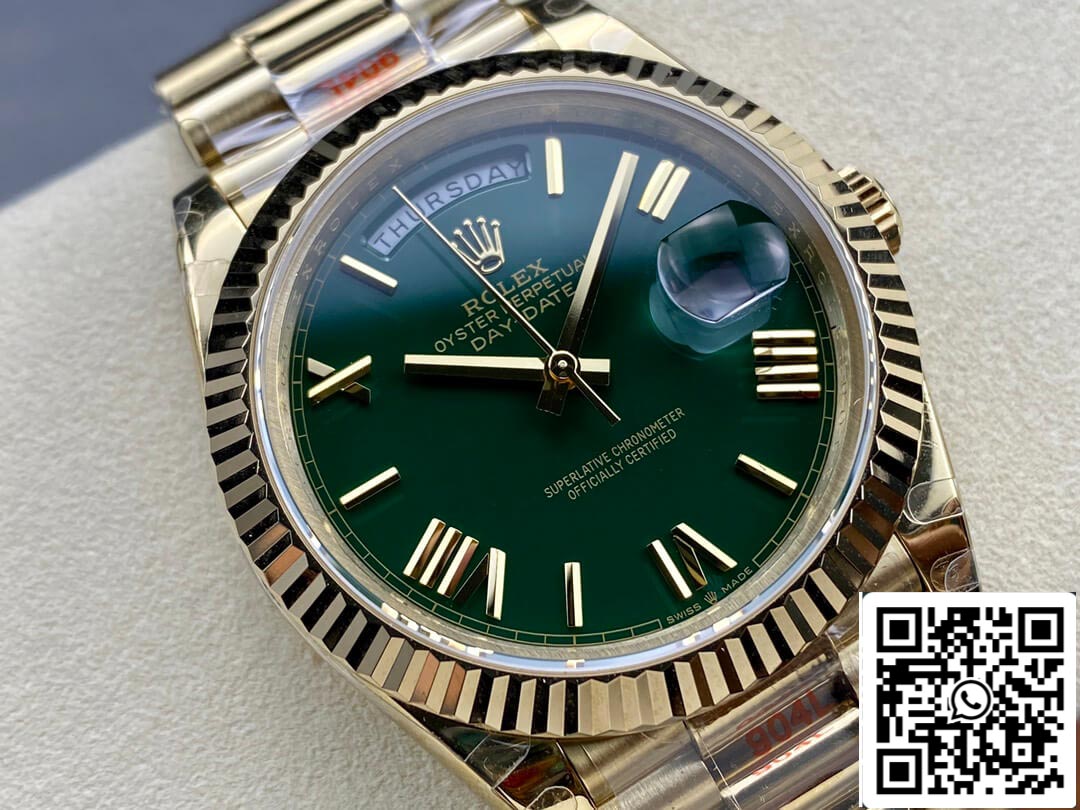 Rolex Day Date M228238-0061 1:1 Mejor edición GM Factory esfera verde