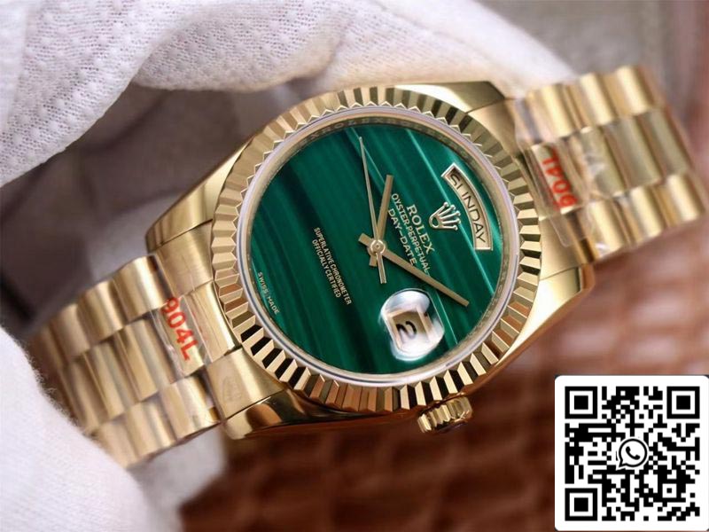 Rolex Day Date President 18238 1:1 Mejor Edición Malaquita Esfera Verde Movimiento Suizo