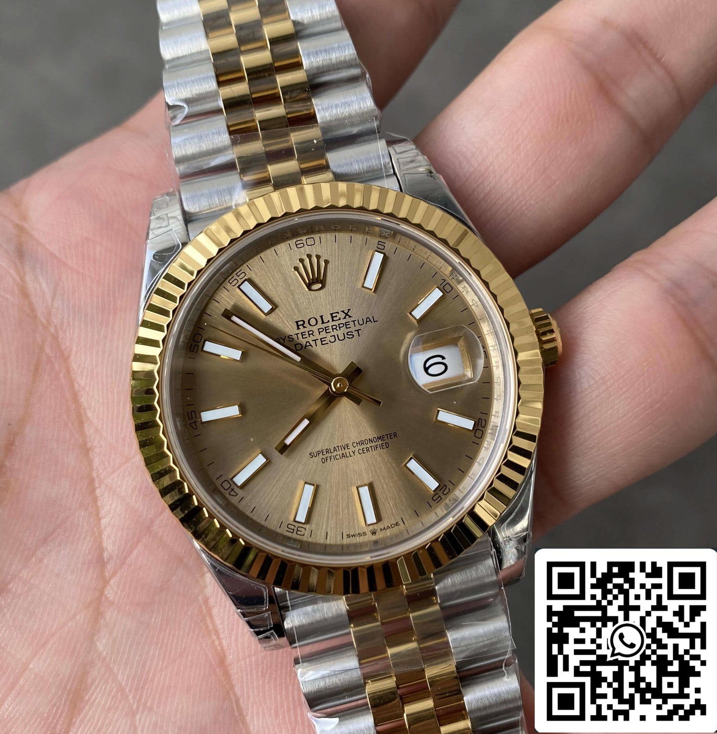 Rolex Datejust M126333-0010 41MM 1:1 Mejor Edición VS Bisel Dorado de Fábrica