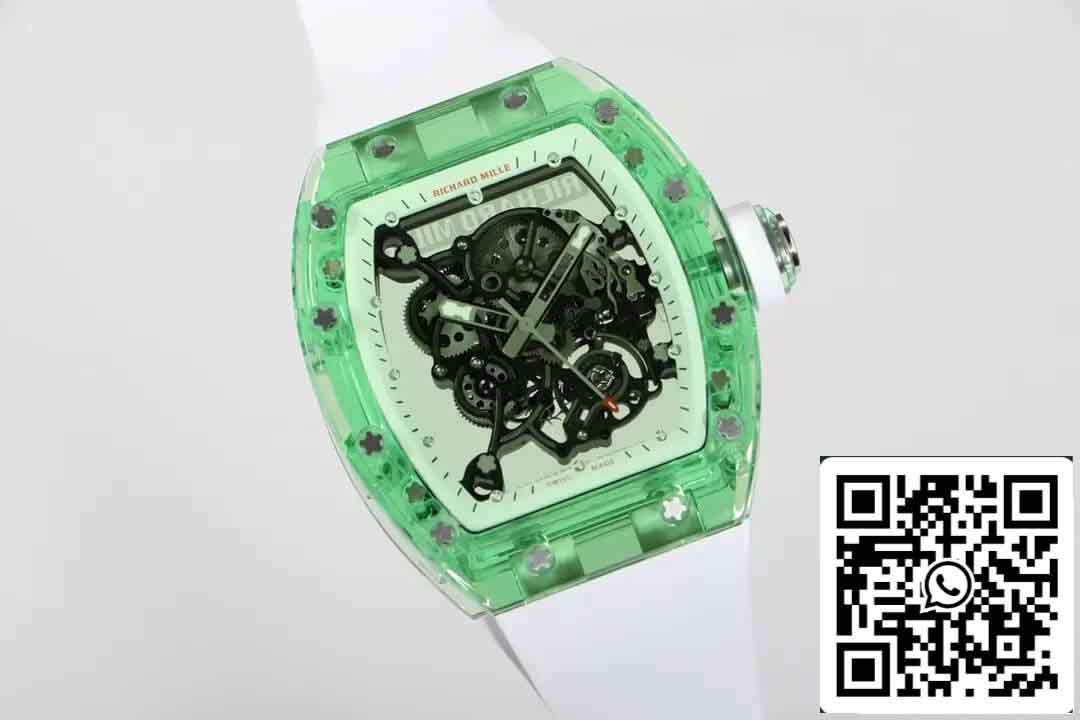 Réplica Richard Mille RM055 Mejor Edición 1:1 RM Factory Caja Transparente Verde