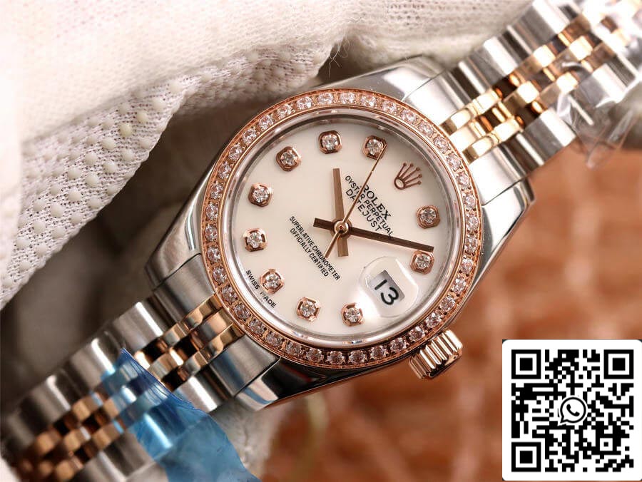 Rolex Datejust 28MM 1:1 Mejor edición BP Factory con esfera blanca engastada con diamantes