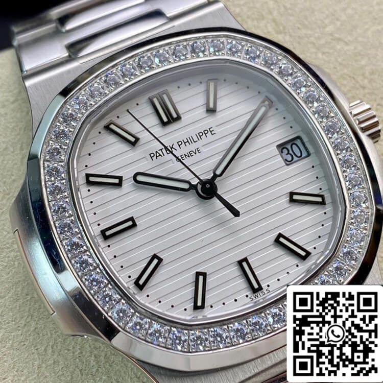 Patek Philippe Nautilus 5713/1G-010 1:1 Mejor Edición PPF Factory V4 Esfera Blanca Suiza ETA324