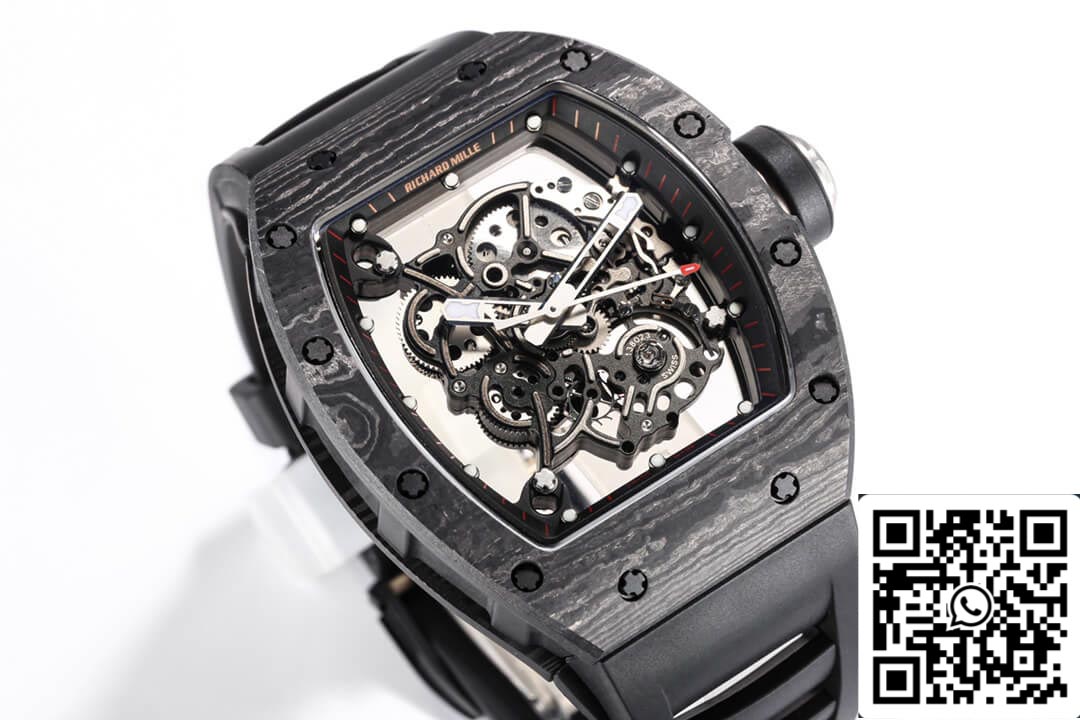 Richard Mille RM055 NTPT 1:1 Mejor edición BBR Factory Esfera de fibra de carbono negra