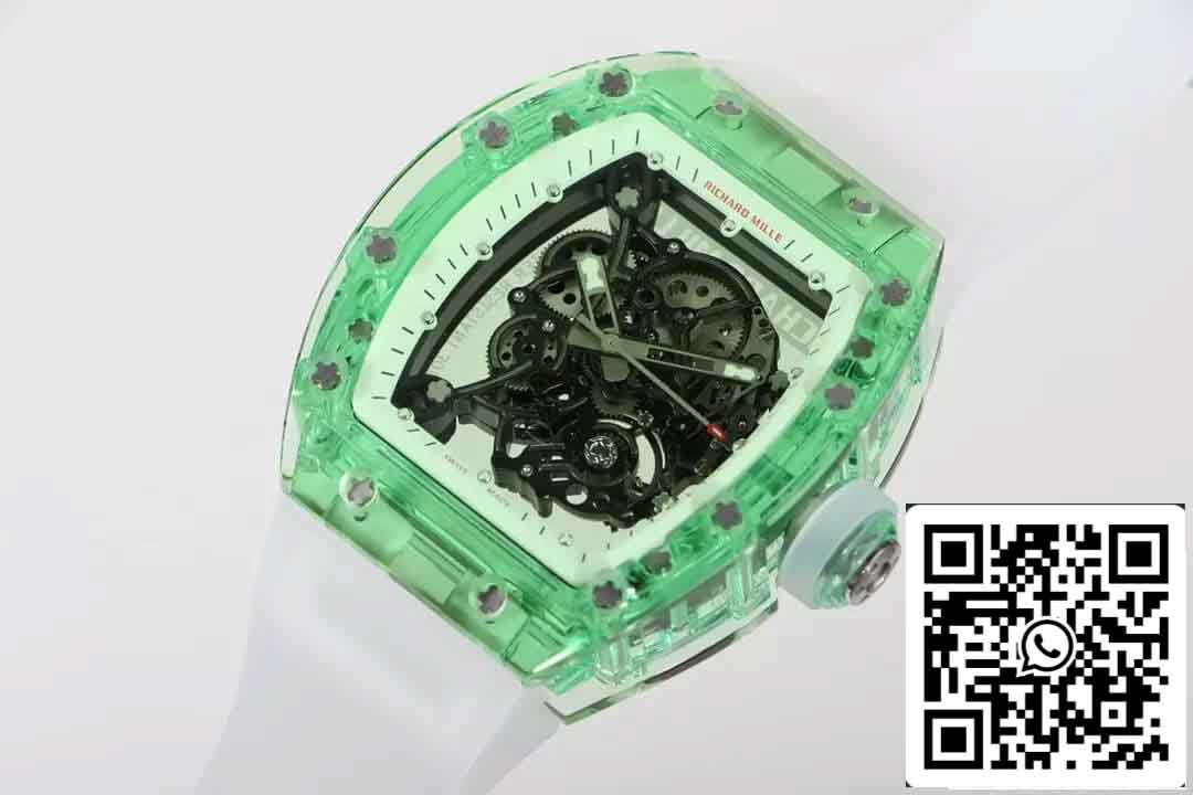 Replica Richard Mille RM055 Miglior quadrante scheletrato verde fabbrica RM edizione 1: 1