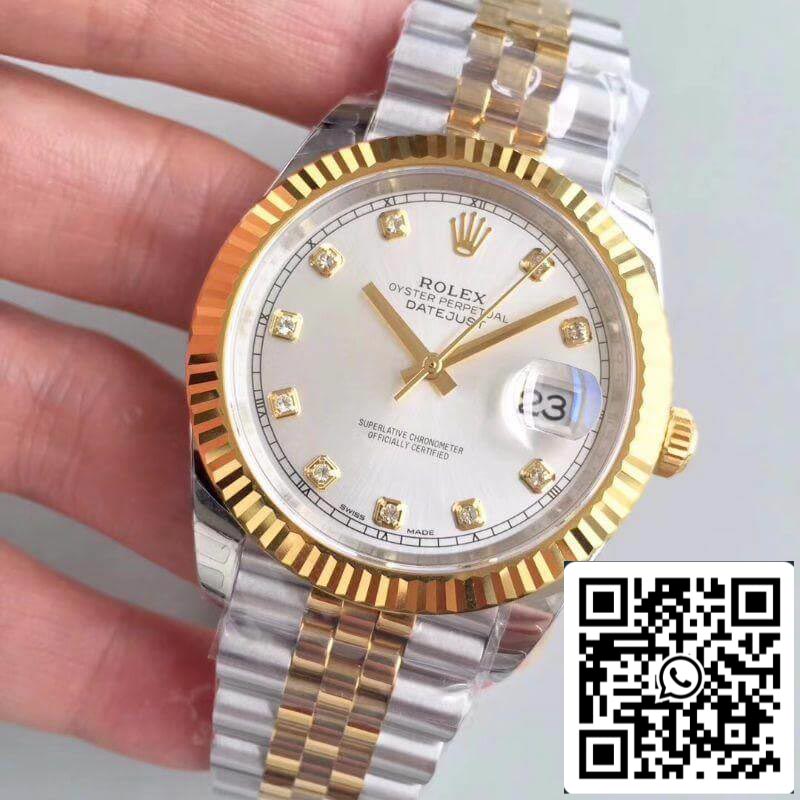 Rolex Datejust 41 126333 quadrante argento 1:1 Best Edition svizzero ETA3255 bracciale in acciaio inossidabile 410L e oro giallo 18 carati