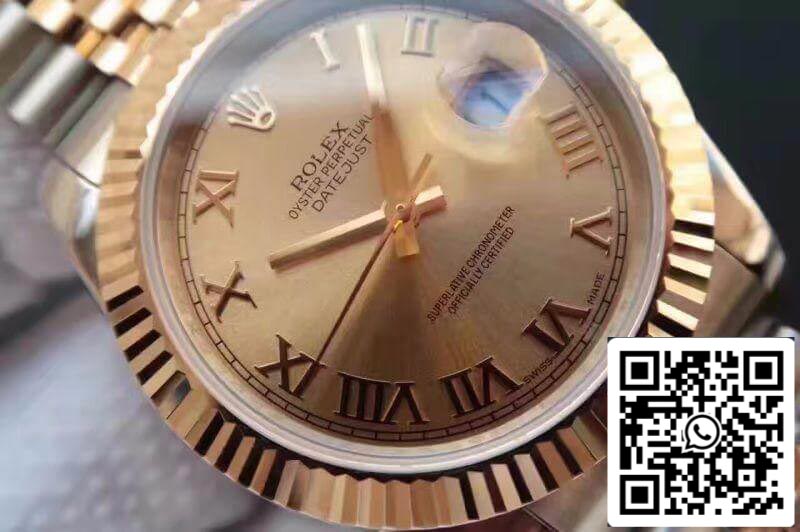 Rolex Datejust 41 126333-007 1:1 Best Edition Swiss ETA2836-2 Gold Wrapped Two Tone Stainless Steel Bracelet