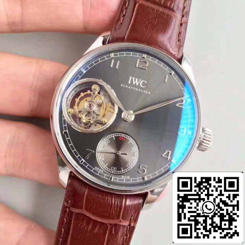 IWC Tourbillon Portugués IW546301 YL Factory 1:1 Mejor Edición Tourbillon Suizo Esfera Antracita