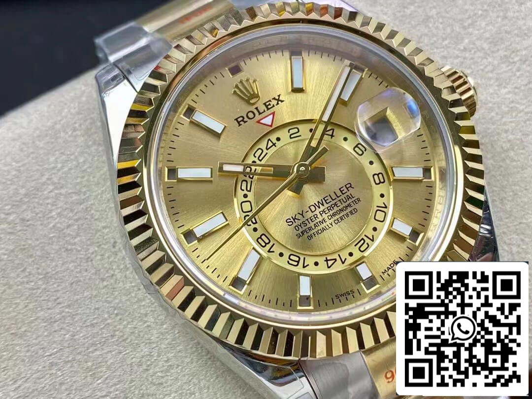 Rolex Sky Dweller M326933-0001 V2 Mejor edición 1:1 Noob Factory esfera champán