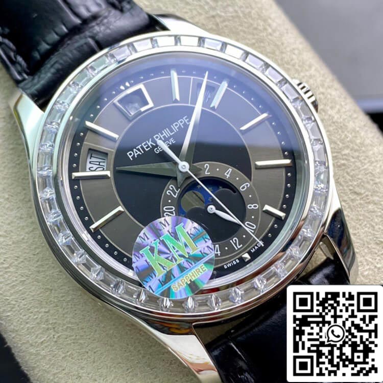 Patek Philippe Complications 5205G 1:1 Mejor Edición KM Factory Bisel de Diamantes