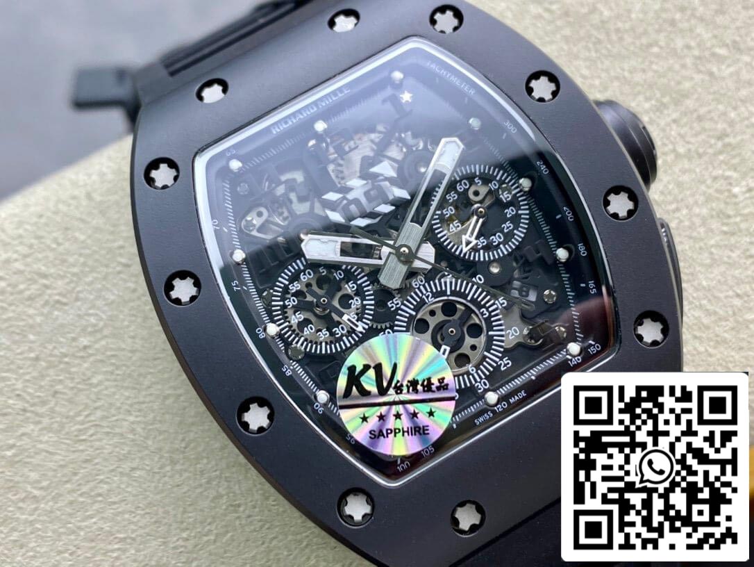 Richard Mille RM011 1:1 Best Edition KV Factory Custodia in ceramica nera