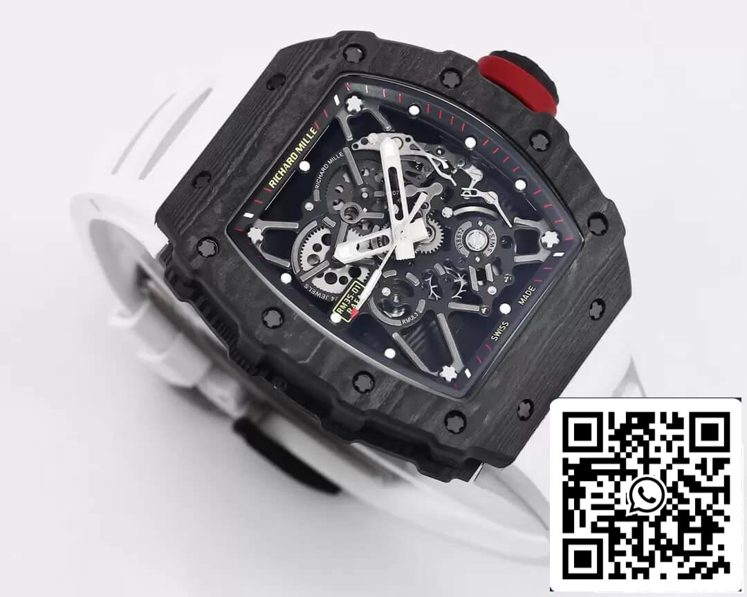 Richard Mille RM35-01 1:1 Best Edition BBR Factory White Rubber Strap