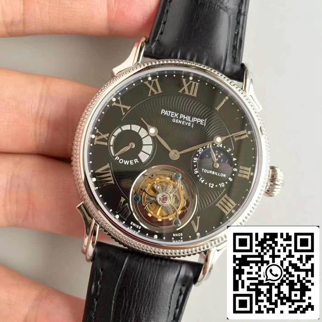 Patek Philippe Tourbillon Moonphase 1:1 Best Edition Swiss Tourbillon Black Dial