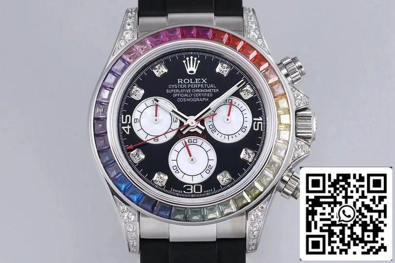 Rolex Daytona 116599RBOW 1:1 Mejor edición BL Factory esfera negra Suiza ETA4130