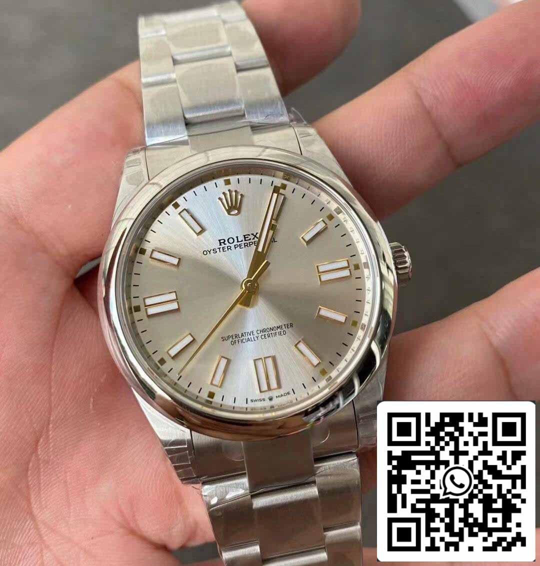 Rolex Oyster Perpetual M124300-0001 41MM 1:1 Best Edition VS Factory quadrante argento