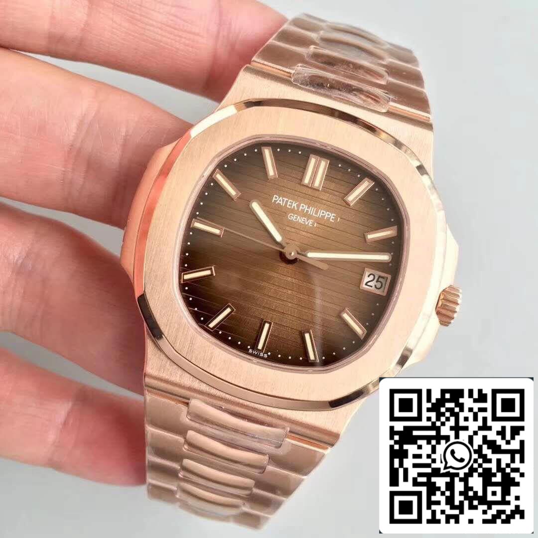 Patek Philippe Nautilus 5711/1R-001 PF Factory 1:1 Mejor edición Suiza ETA324 Esfera texturizada marrón