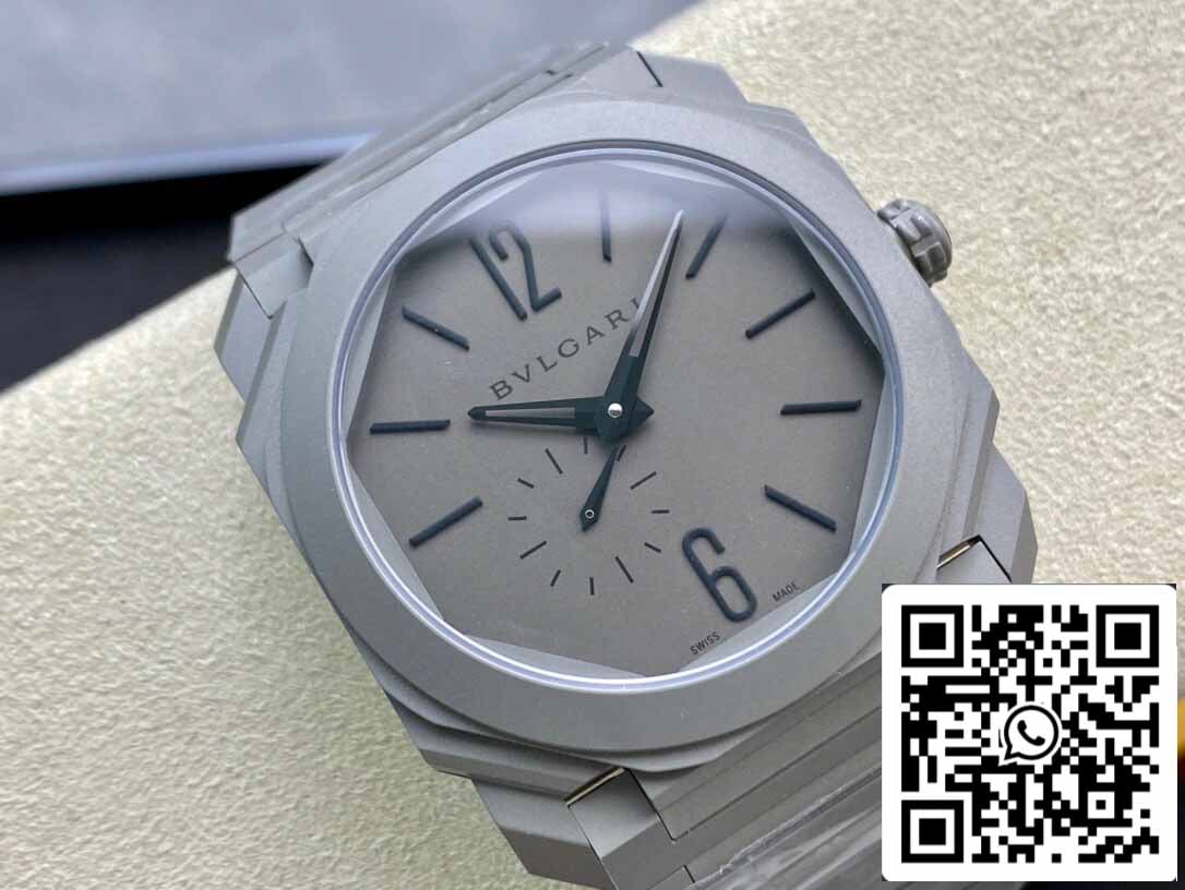 Bulgari Octo Finissimo 102713 BGO40C14TTXTAUTO 1:1 Best Edition BV Factory quadrante grigio argento