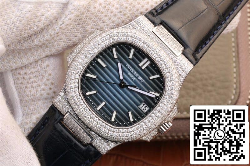 Patek Philippe Nautilus 5719/1G-001 KM Factory 1:1 Mejor Edición Suizo ETA324 Esfera Azul