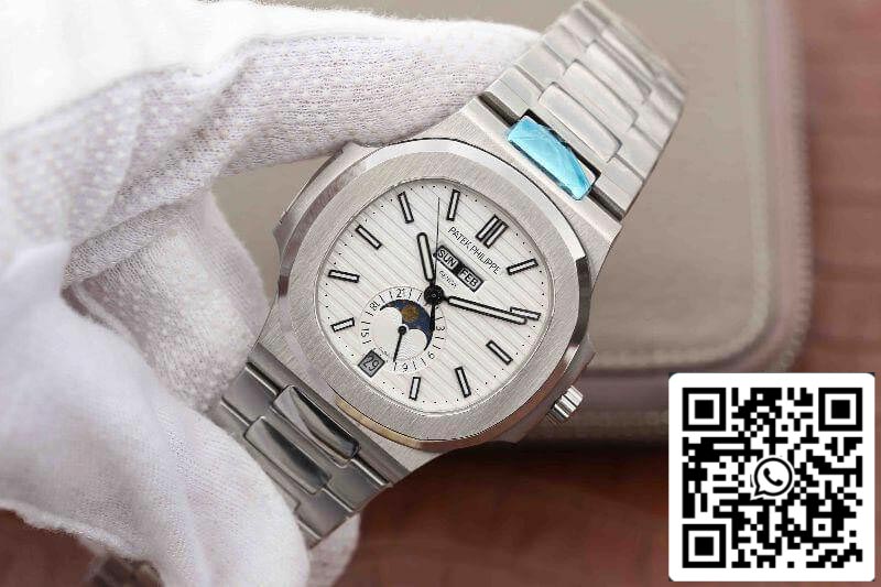 Patek Philippe Nautilus 5726/1A-010 KM Factory 1:1 Mejor edición suizo ETA324 esfera texturizada blanca