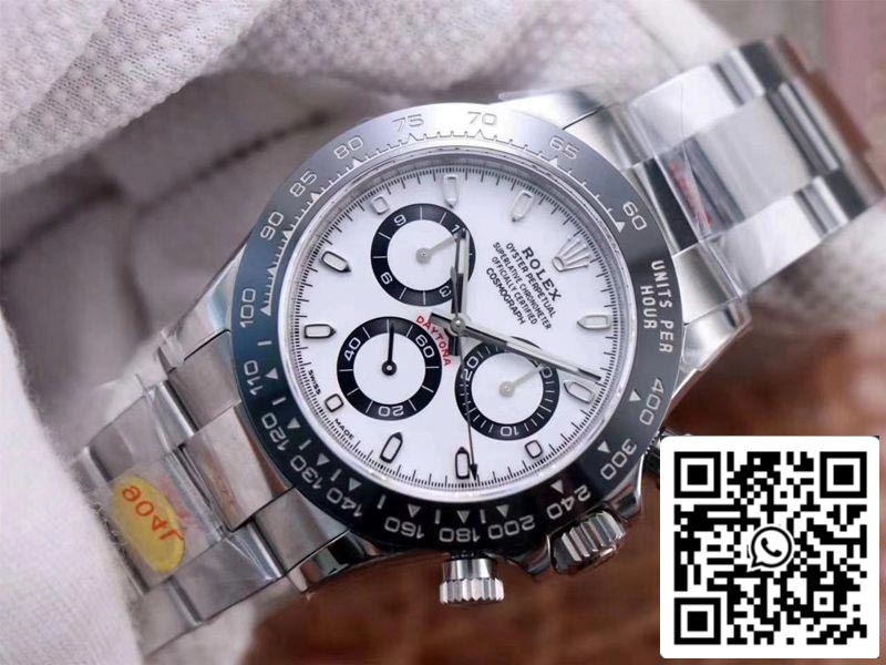 Rolex Cosmograph Daytona M116500LN-0001 1:1 Best Edition Noob Factory White Dial Swiss ETA4130