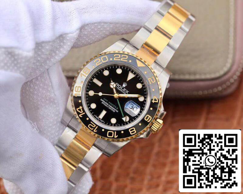 Rolex GMT Master II 116713 LN 40mm EW Factory 1:1 Best Edition Swiss ETA2836 Stainless Steel Two Tone Bracelet