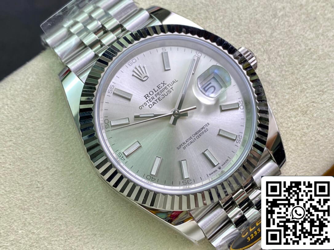 Rolex Datejust M126334-0004 cinturino Jubilee da 41 mm quadrante bianco pulito di fabbrica