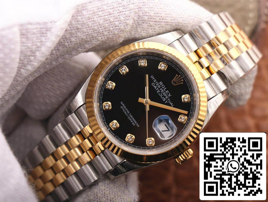 Rolex Datejust M126233-0021 1:1 Best Edition EW Factory quadrante nero in oro giallo