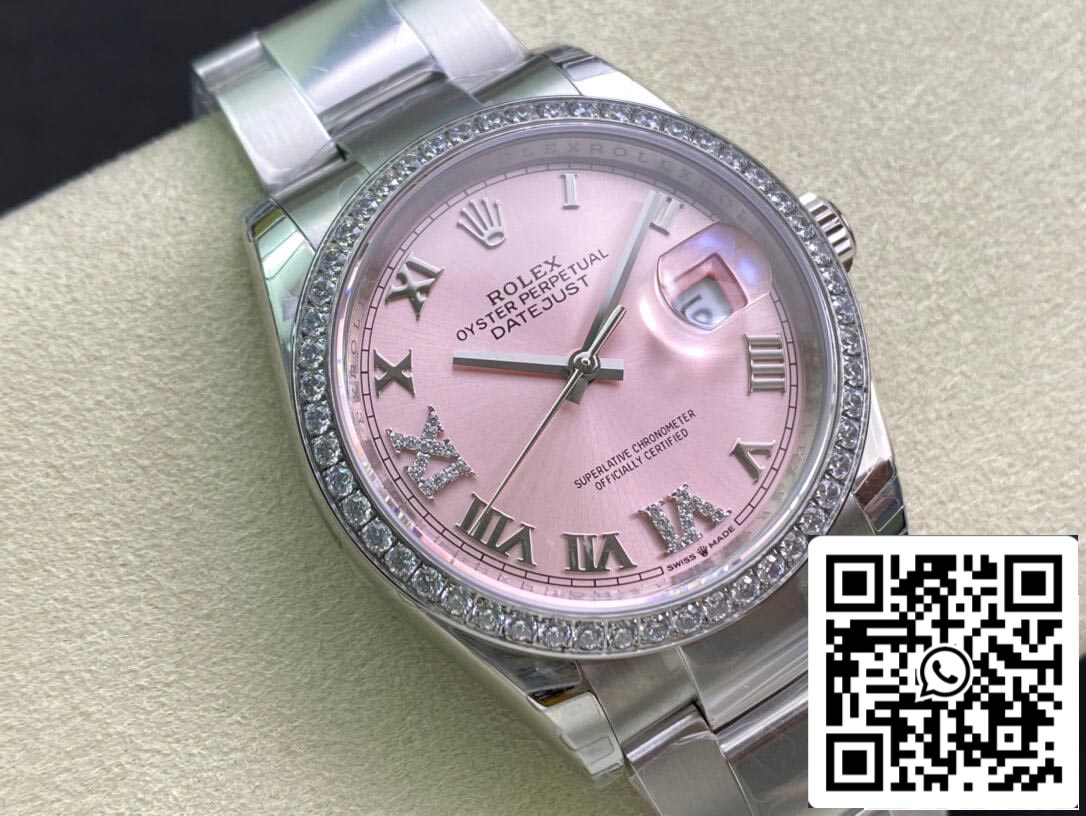 Rolex Datejust M126284RBR-0024 1:1 Mejor edición EW Factory esfera rosa