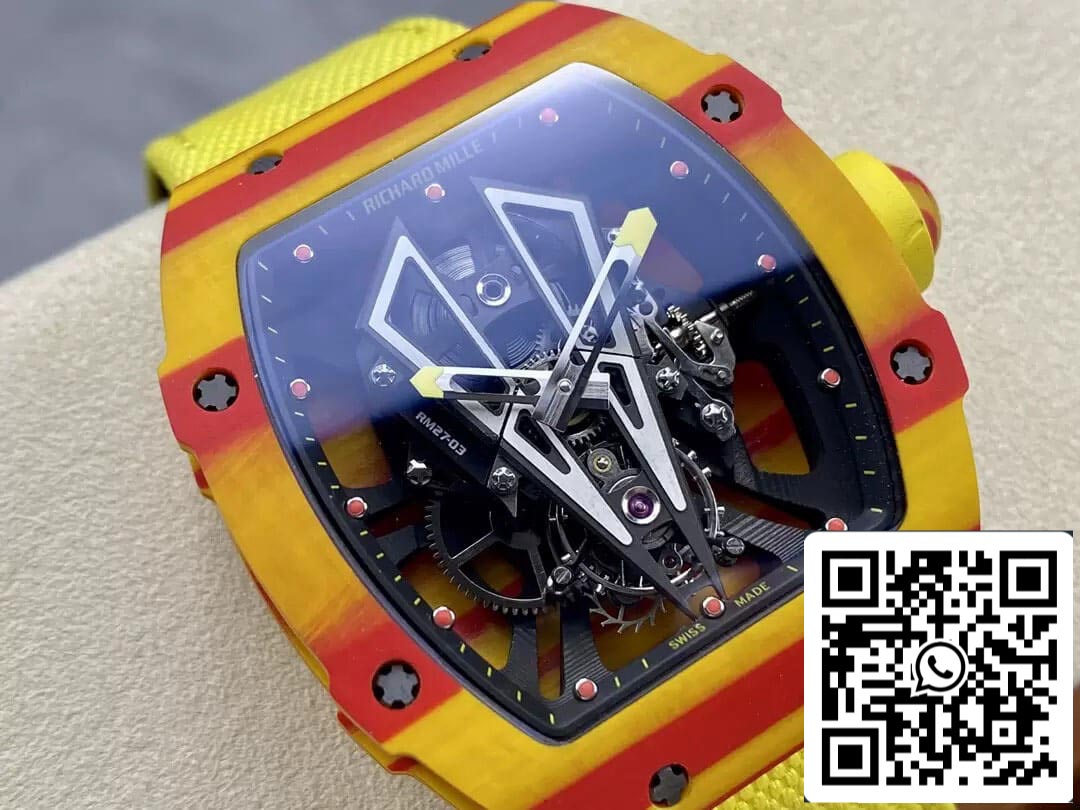 Richard Mille RM27-03 Tourbillon 1:1 Best Edition BBR Factory Yellow Strap