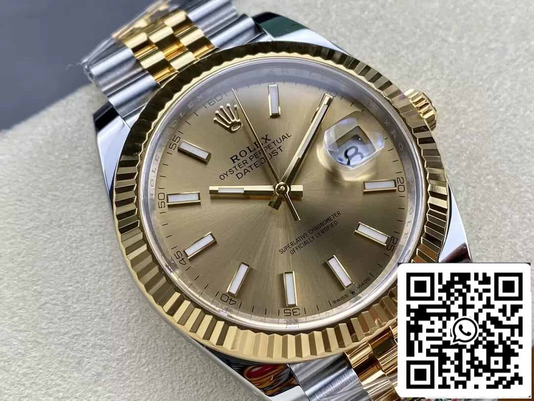 Rolex Datejust 41MM M126333-0010 1:1 Mejor edición Clean Factory esfera champán