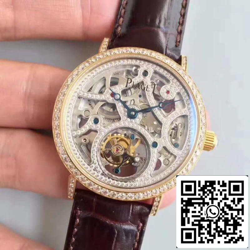 Piaget Orologi meccanici di alta qualità per gioielli Cinturino in pelle di coccodrillo SWISS Tourbillon 1: 1 della migliore edizione