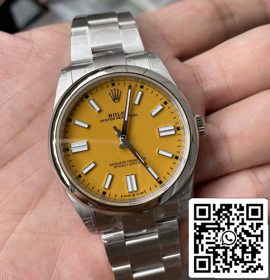 Rolex Oyster Perpetual 41MM M124300-0004 1:1 Mejor Edición VS Esfera Amarilla de Fábrica