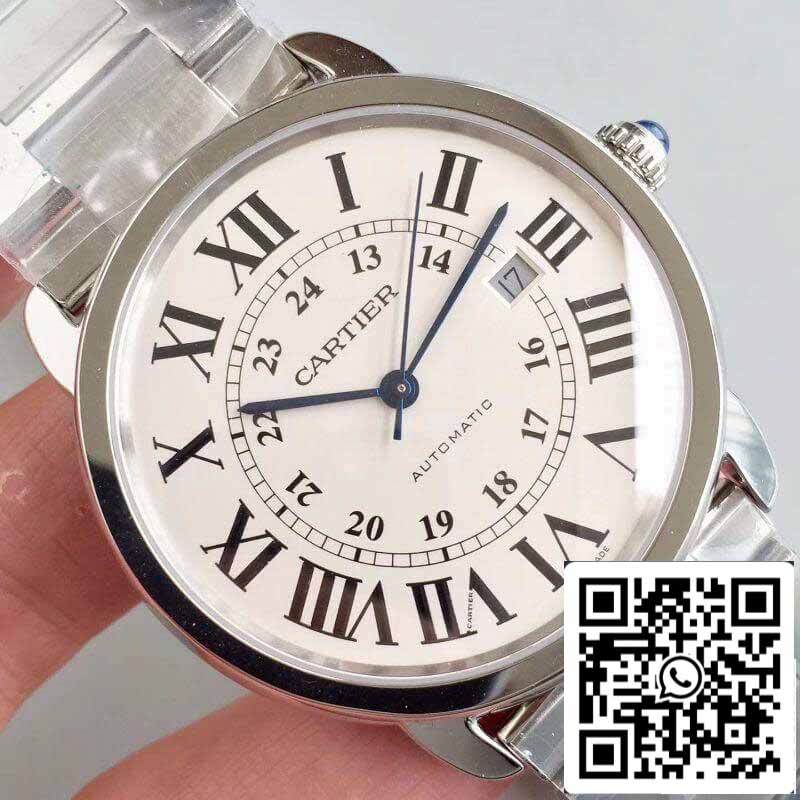 Ronde Solo De Cartier W670101 ZF Factory Relojes para hombre 1:1 Mejor edición Swiss ETA9015 Esfera blanca