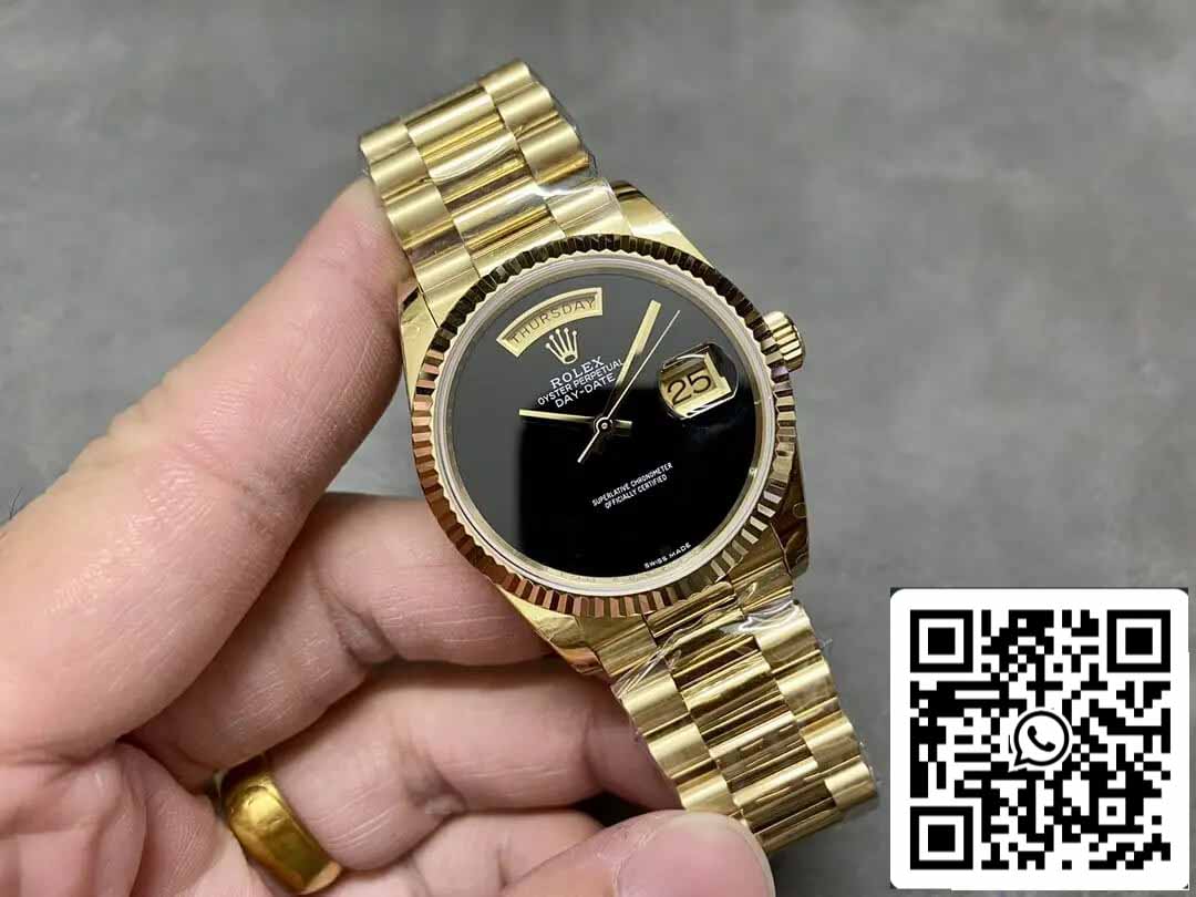 Rolex Day Date 18038 1:1 Mejor edición GM Factory esfera negra