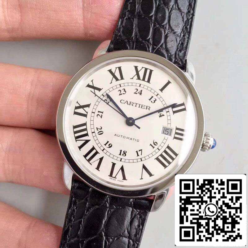 Ronde Solo De Cartier W6701010 ZF Factory Relojes para hombre 1:1 Mejor edición Swiss ETA9015 Esfera blanca