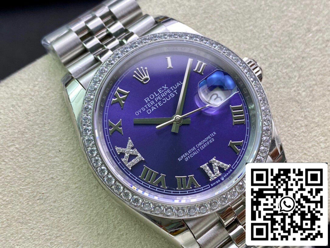 Rolex Datejust M126284RBR-0013 1:1 Best Edition EW Factory Quadrante viola