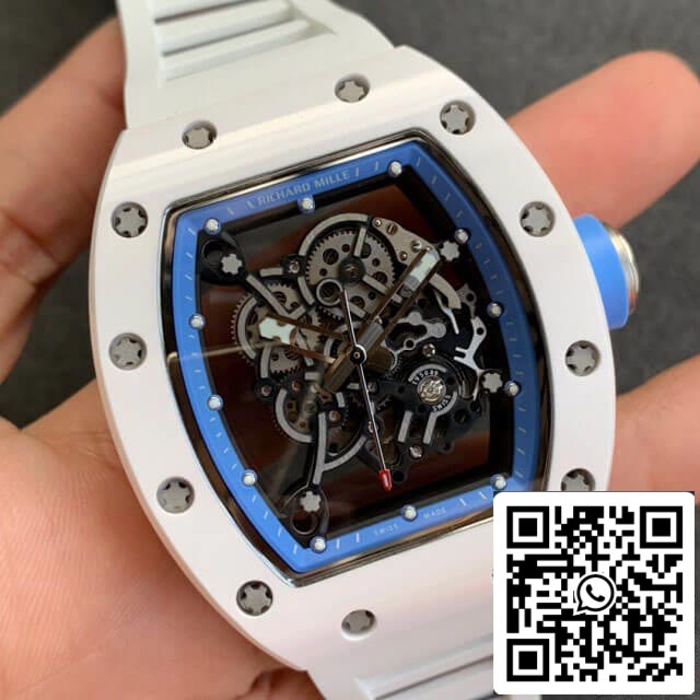 Cinturino bianco Richard Mille RM055 1: 1 Best Edition KV Factory V2