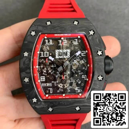 Richard Mille RM-011 1:1 Best Edition KV Factory V2 Caja de carbono forjado negro