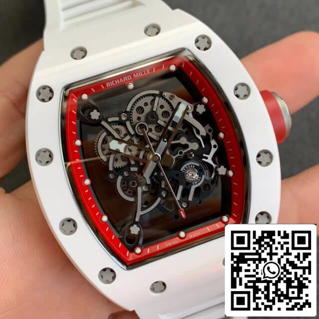 Richard Mille RM055 1:1 Mejor edición KV Factory V2 Correa de caucho cerámico