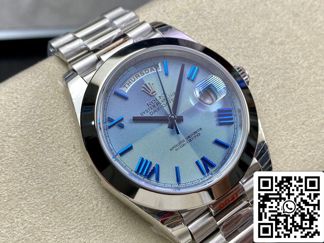 Rolex Day Date M228206-0001 1:1 Mejor edición EW Factory esfera azul