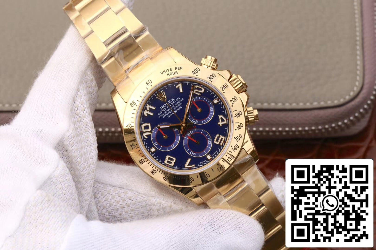 Rolex Daytona Cosmograph 116528 1:1 Best Edition JH Factory quadrante blu in oro giallo